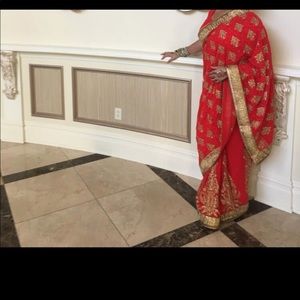 Red & gold saree only